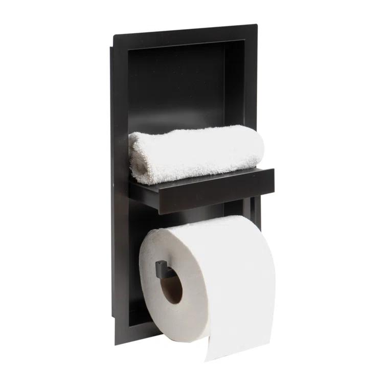 PVD Stainless Steel Recessed Toilet Paper Holder / Bathroom Niche