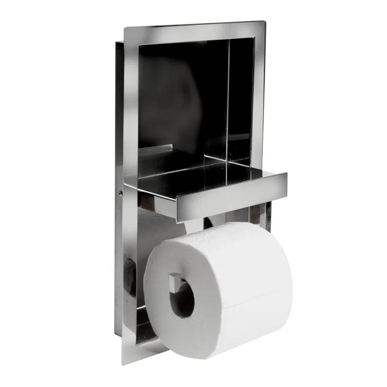 PVD Stainless Steel Recessed Toilet Paper Holder / Bathroom Niche