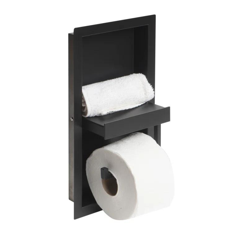 PVD Stainless Steel Recessed Toilet Paper Holder / Bathroom Niche