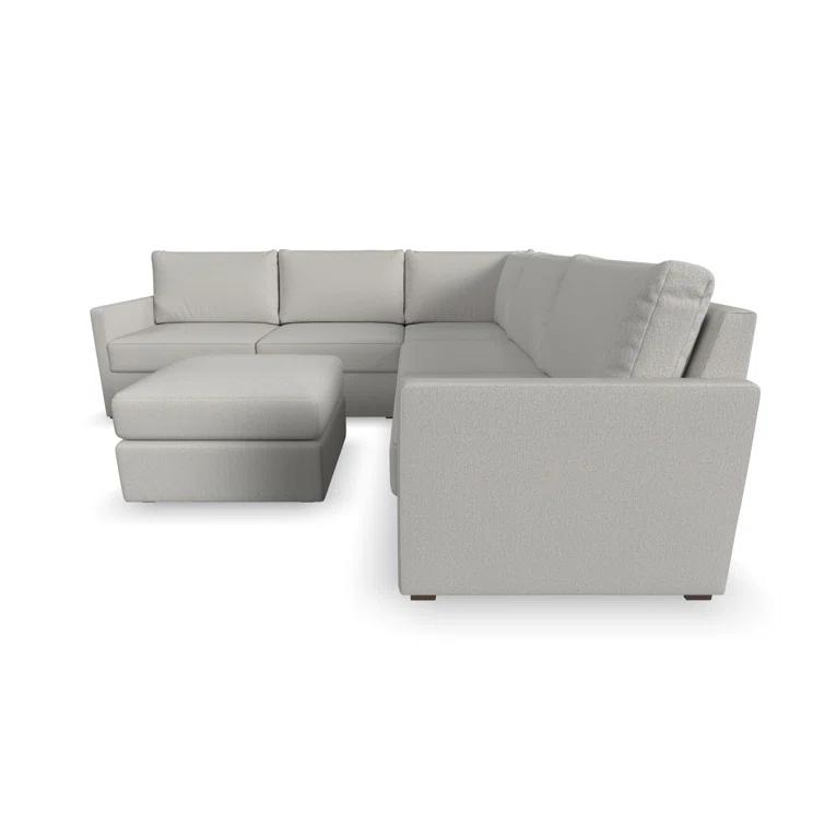 Flex 5 - Piece Upholstered Modular Sectional with Bumper Ottoman