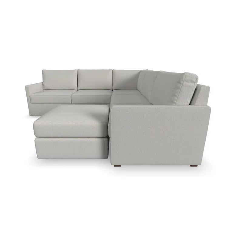 Flex 5 - Piece Upholstered Modular Sectional with Bumper Ottoman