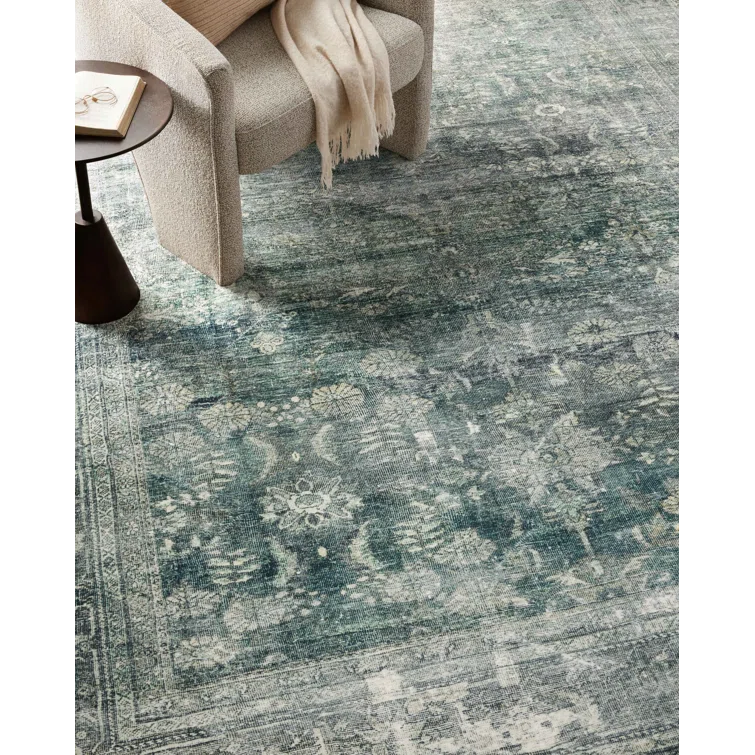 Magnolia Home By Joanna Gaines X Loloi Banks Machine Washable Blue / Lagoon Area Rug
