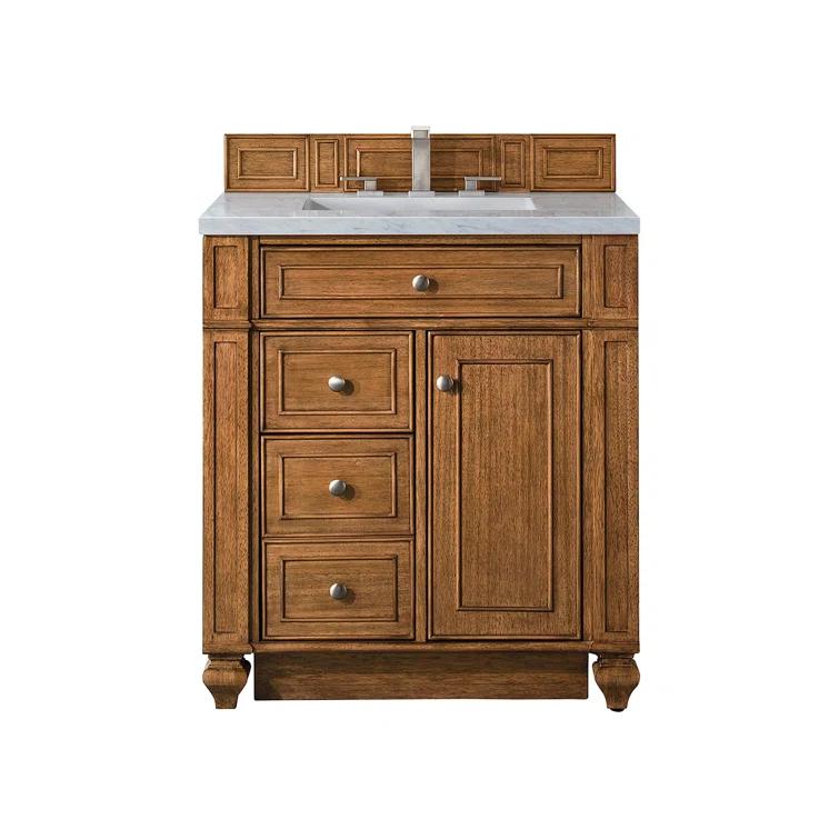 Saddle Brown 30" Solid Surface Single Vanity with Porcelain Sink