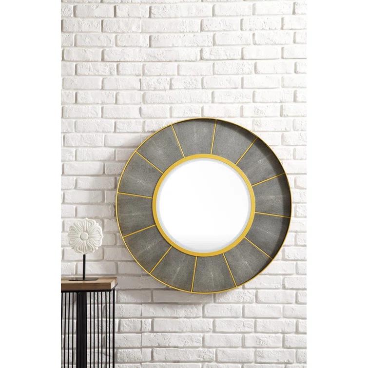 Compass Wood Flat Wall Mirror