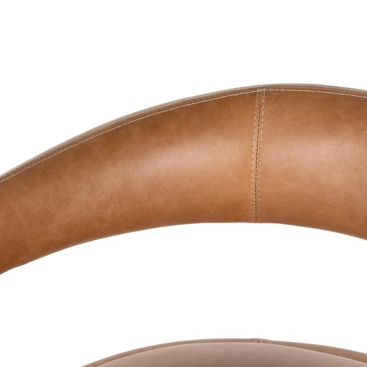 Sonoma Butterscotch Leather Barrel Accent Chair