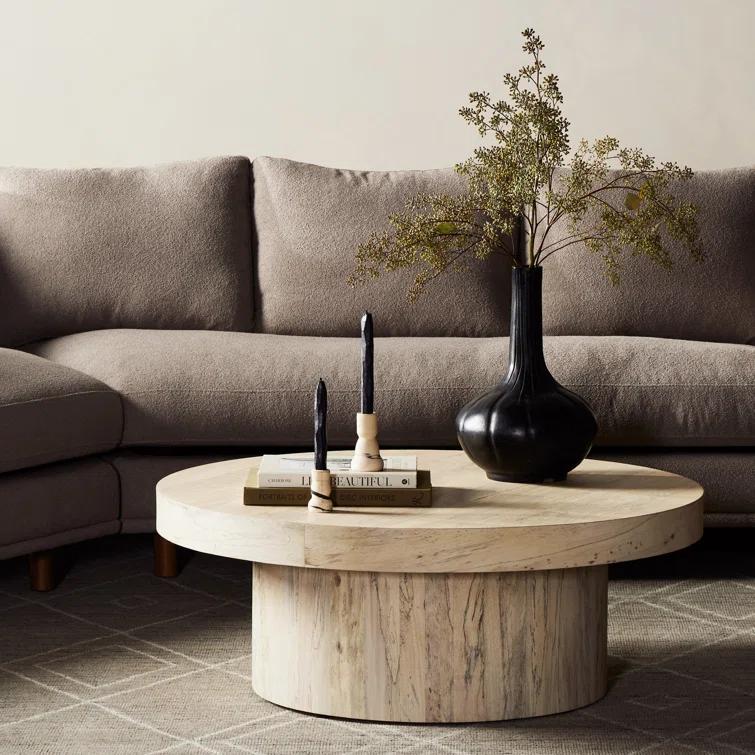 Boni Round Pedestal Coffee Table - Natural