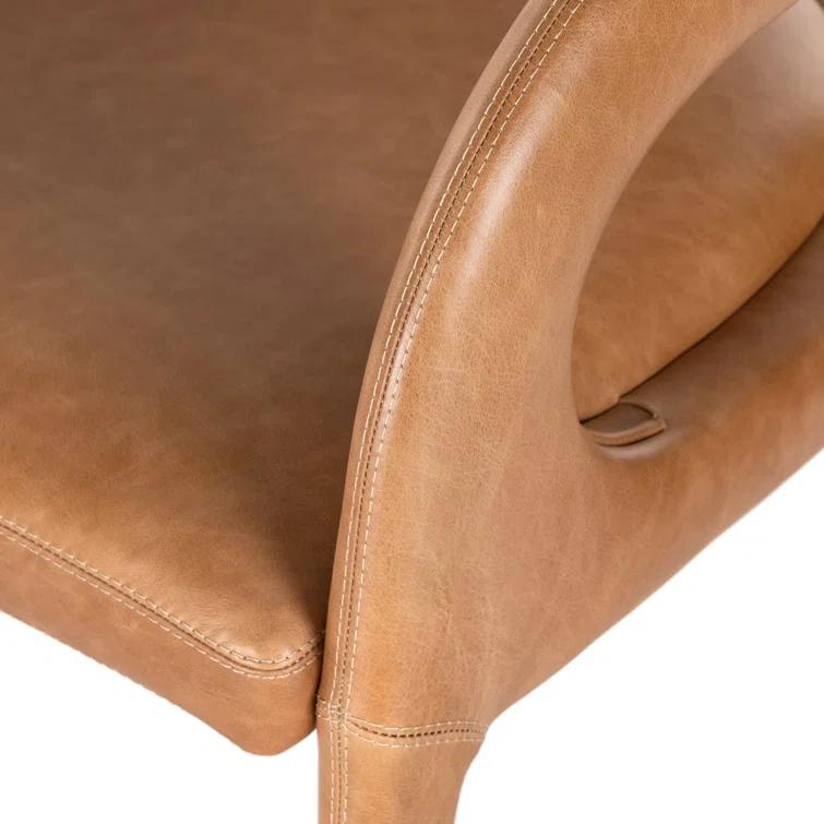 Sonoma Butterscotch Leather Barrel Accent Chair