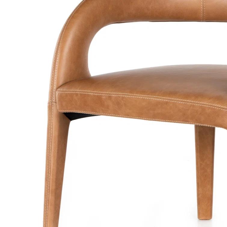 Sonoma Butterscotch Leather Barrel Accent Chair