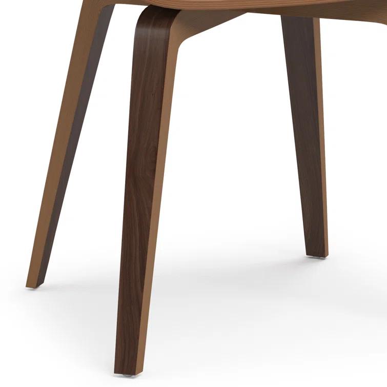 Simpli Home Lowell Bentwood Upholstered Dining Chair with Curved Backrest in Mid-Century Modern Style