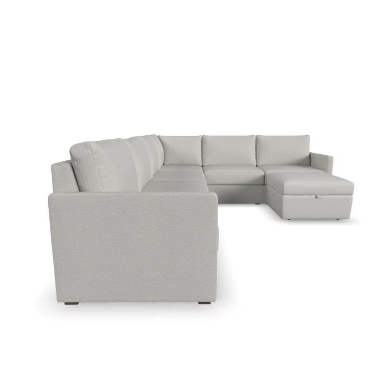 Flex 6 - Piece Upholstered Modular Sectional with Storage Ottoman