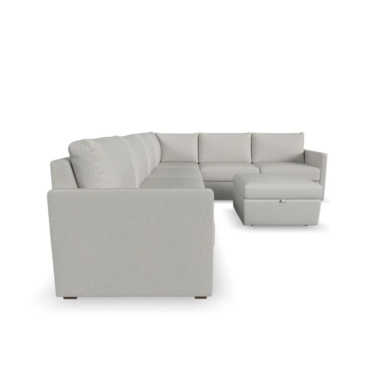Flex 6 - Piece Upholstered Modular Sectional with Storage Ottoman