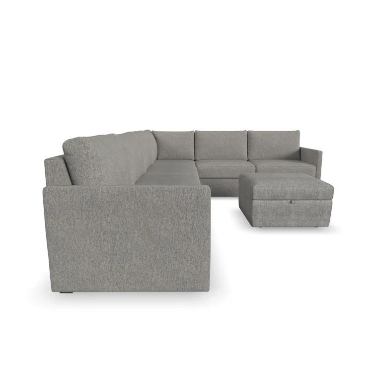 Flex 6 - Piece Upholstered Modular Sectional with Storage Ottoman