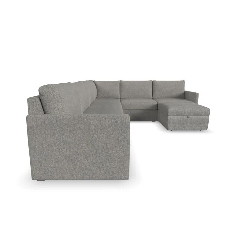 Flex 6 - Piece Upholstered Modular Sectional with Storage Ottoman