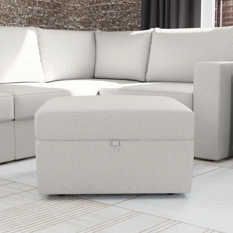 Flex 6 - Piece Upholstered Modular Sectional with Storage Ottoman