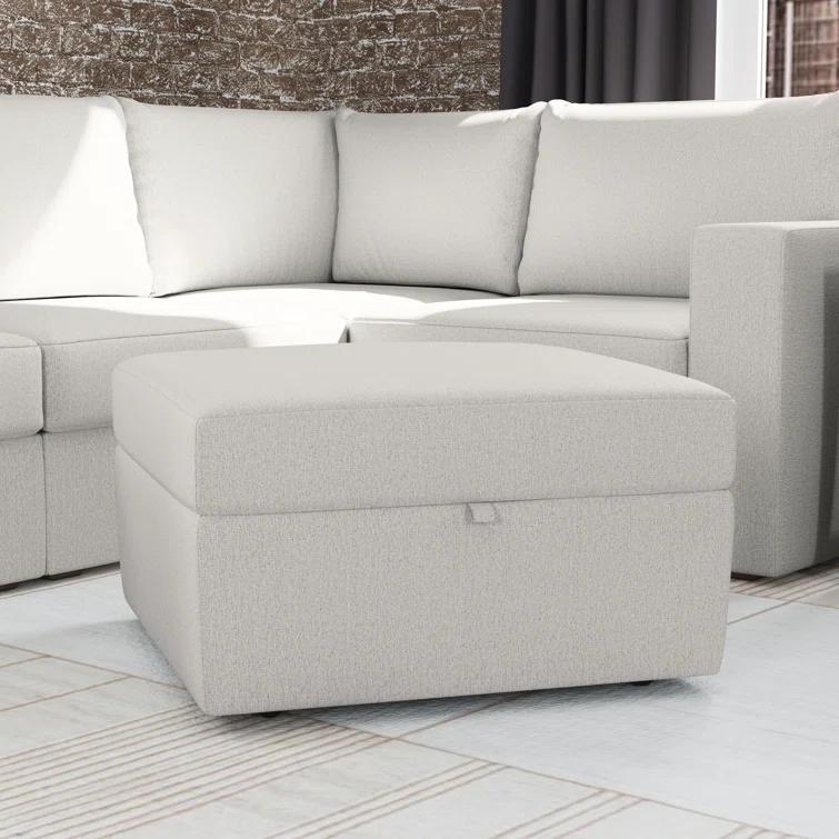 Flex 6 - Piece Upholstered Modular Sectional with Storage Ottoman