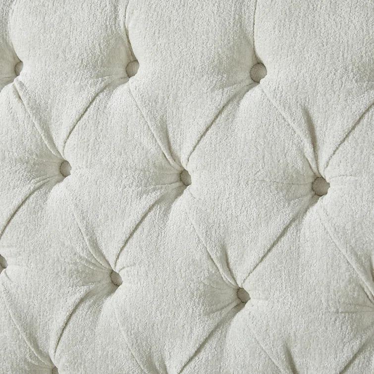 Dulane Chenille Upholstered Sleigh Bed with Scroll Wingback Headboard