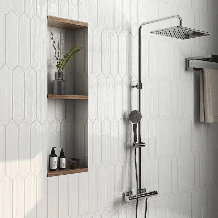 Arte 3" x 12" Picket Zellige Look Glossy Subway Wall Tile