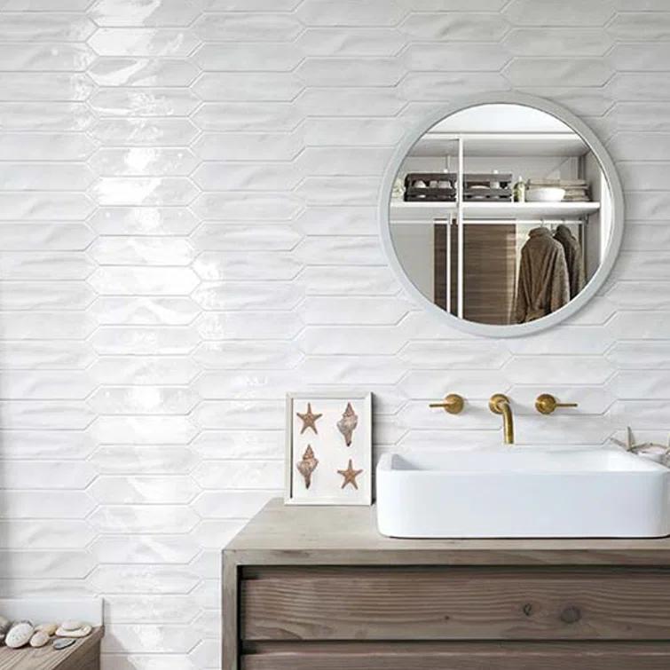 Arte 3" x 12" Picket Zellige Look Glossy Subway Wall Tile