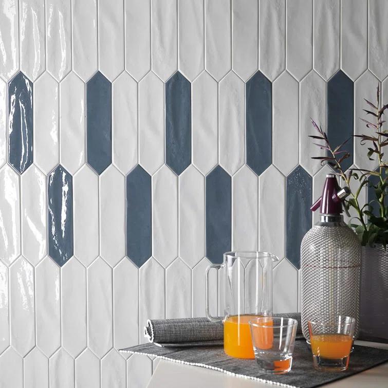 Arte 3" x 12" Picket Zellige Look Glossy Subway Wall Tile