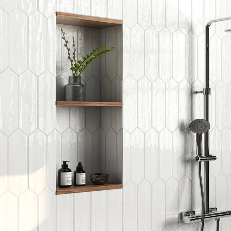 Arte 3" x 12" Picket Zellige Look Glossy Subway Wall Tile