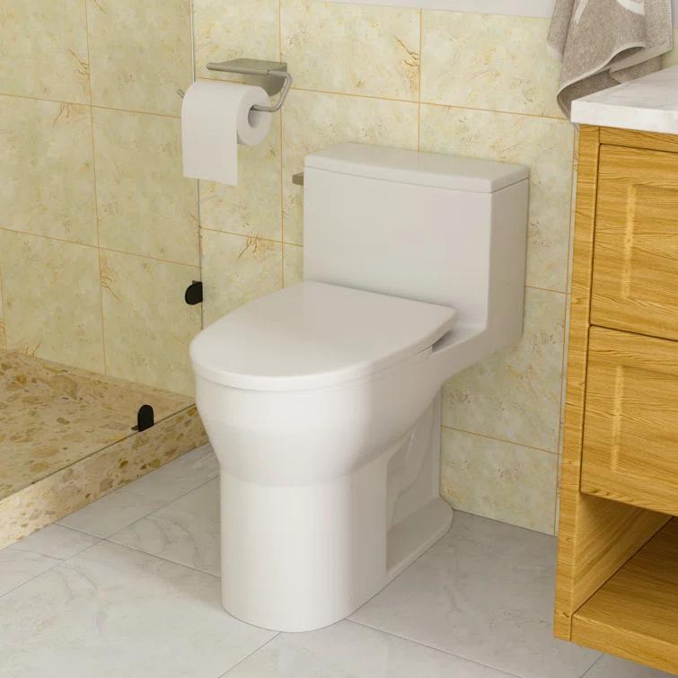 Lordear 1.28 Gallons GPF Elongated Comfort Height Floor Mounted One-Piece Toilet (Seat Included)