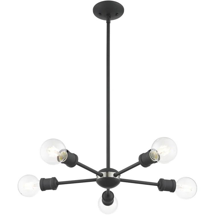 5 - Light Steel Dimmable Sputnik Sphere Chandelier
