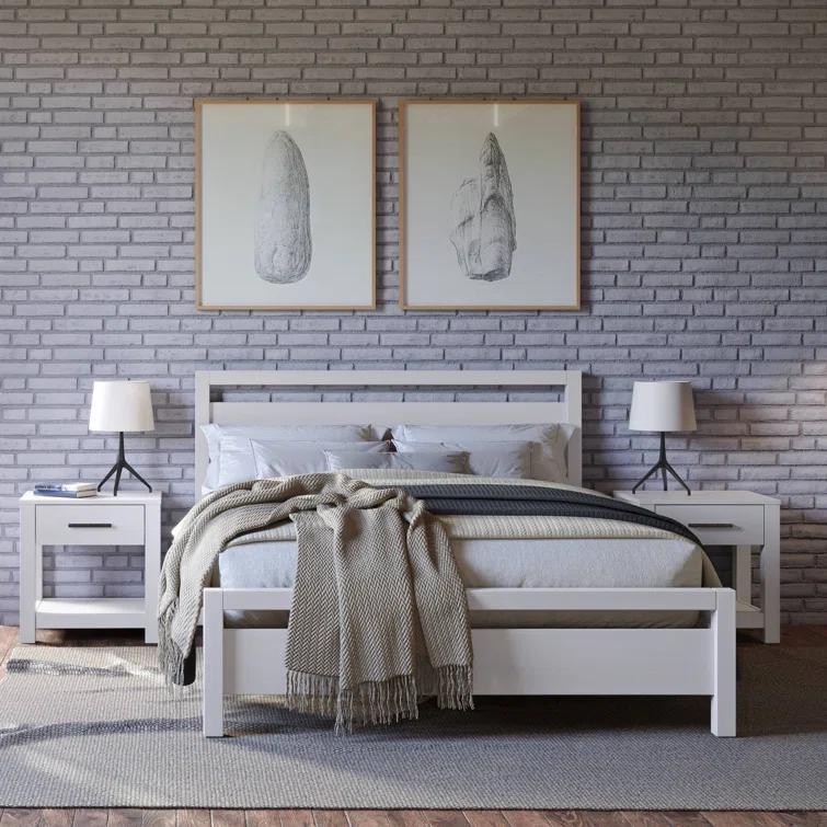 Loft Solid Wood Panel Bed