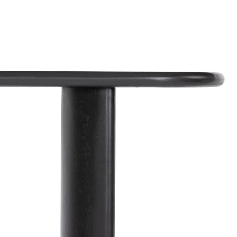 Aged Black Acacia Solid Wood Demilune Console Table