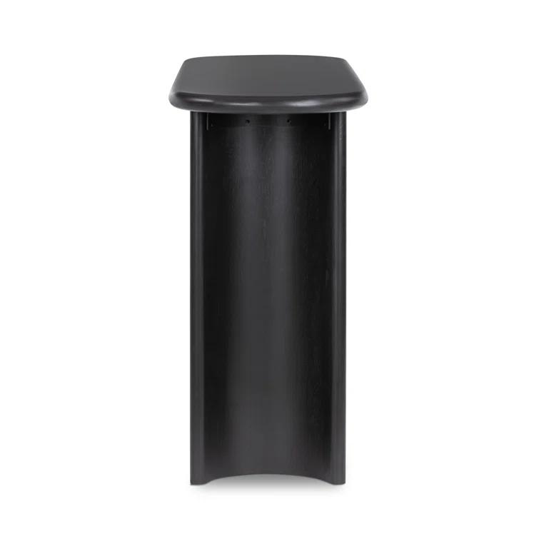 Aged Black Acacia Solid Wood Demilune Console Table