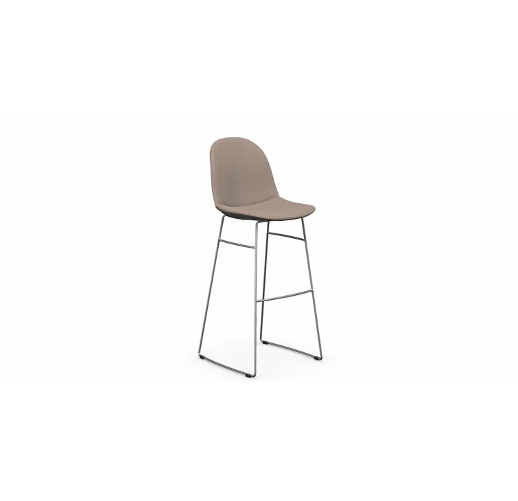Academy Upholstered Bar Stool with Chromed Frame