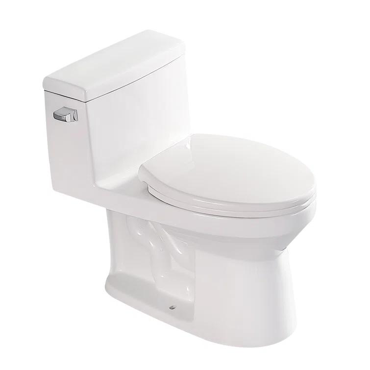 Lordear 1.28 Gallons GPF Elongated Comfort Height Floor Mounted One-Piece Toilet (Seat Included)