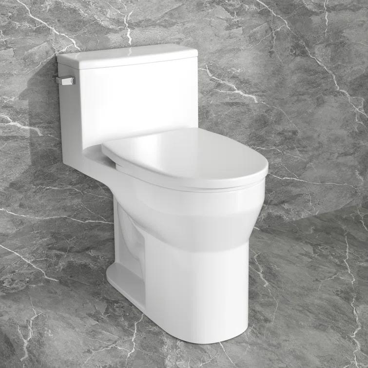 Lordear 1.28 Gallons GPF Elongated Comfort Height Floor Mounted One-Piece Toilet (Seat Included)