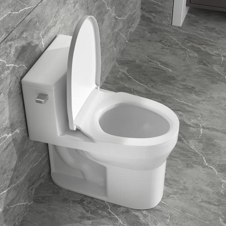 Lordear 1.28 Gallons GPF Elongated Comfort Height Floor Mounted One-Piece Toilet (Seat Included)
