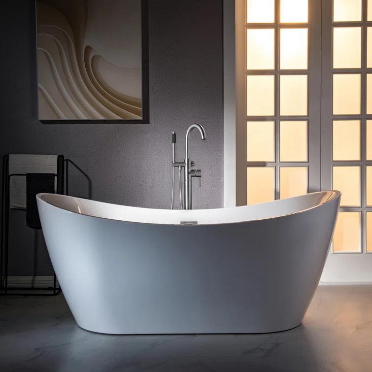 WoodBridge Cove 1 Handle Bathroom Freestanding Tub Filler with Diverter F0010ORBVT