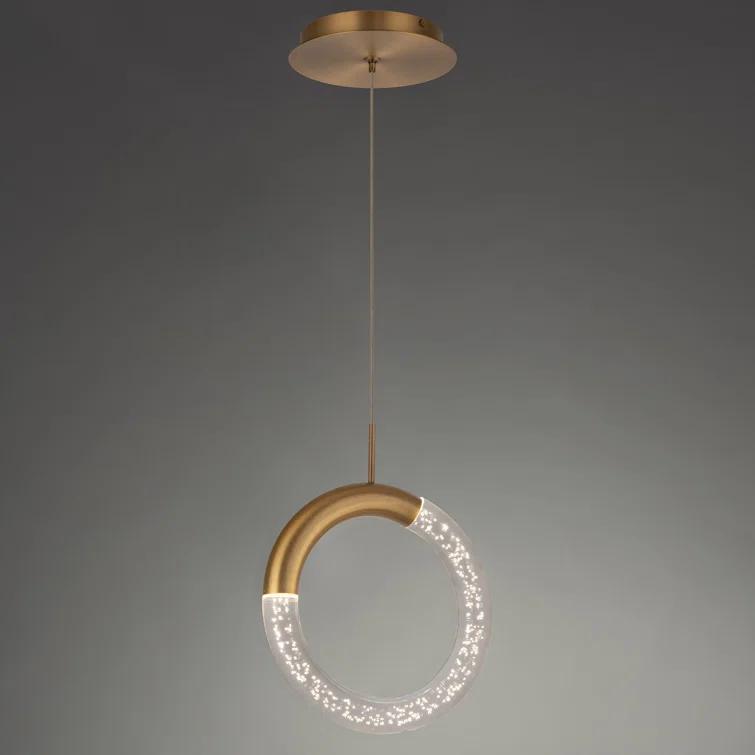 Ringlet 1 - Light Aged Brass LED Geometric Pendant