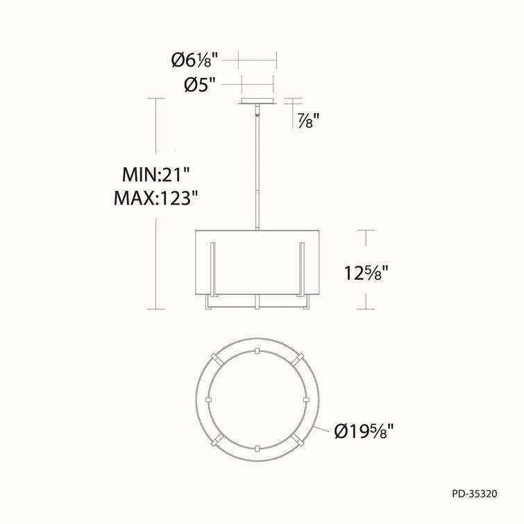 Strum 1 - Light Black LED Drum Pendant