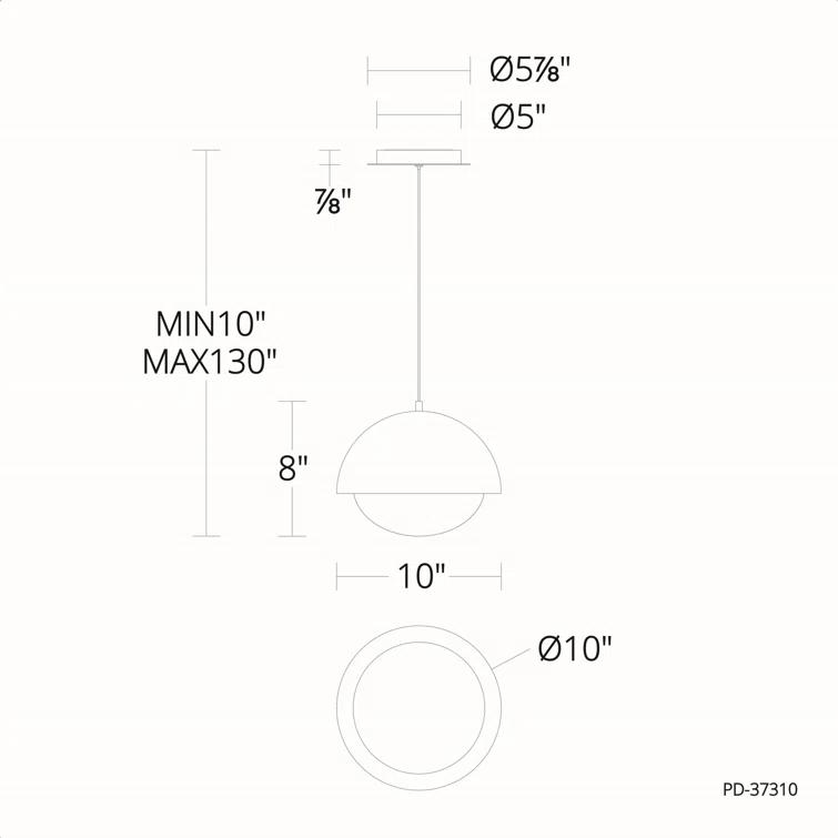 1 - Light Black LED Single Pendant