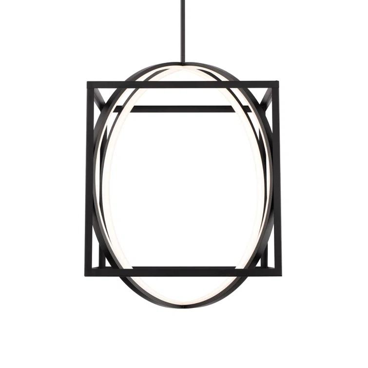 dweLED 1 - Light Black LED Geometric Pendant
