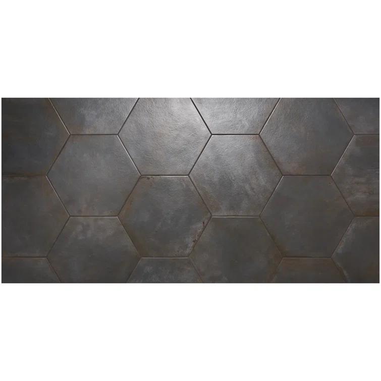 Angela Harris Fuller 20" Hex Porcelain Metallic Look Floor and Wall Tile