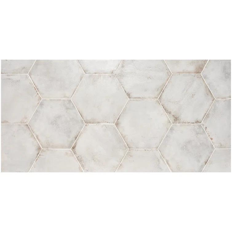 Angela Harris Fuller 20" Hex Porcelain Metallic Look Floor and Wall Tile