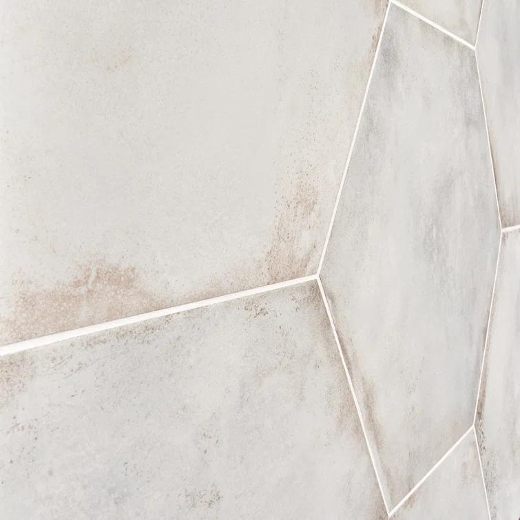 Angela Harris Fuller 20" Hex Porcelain Metallic Look Floor and Wall Tile