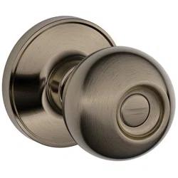 Antique Pewter Brass Door Knob with Turn Button Lock