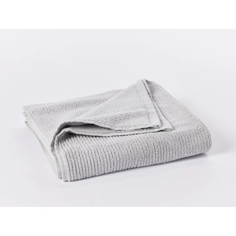 Coyuchi Natural 100% Cotton Ribbed Bath Towel