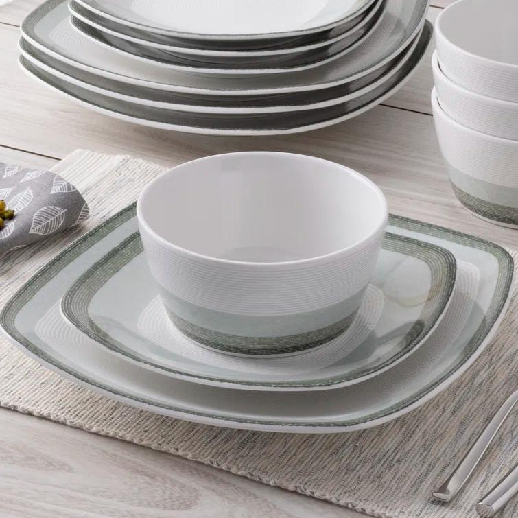 Noritake Colorscapes Layers Square 12-Piece Dinnerware Set, Service for 4