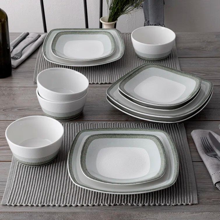 Noritake Colorscapes Layers Square 12-Piece Dinnerware Set, Service for 4