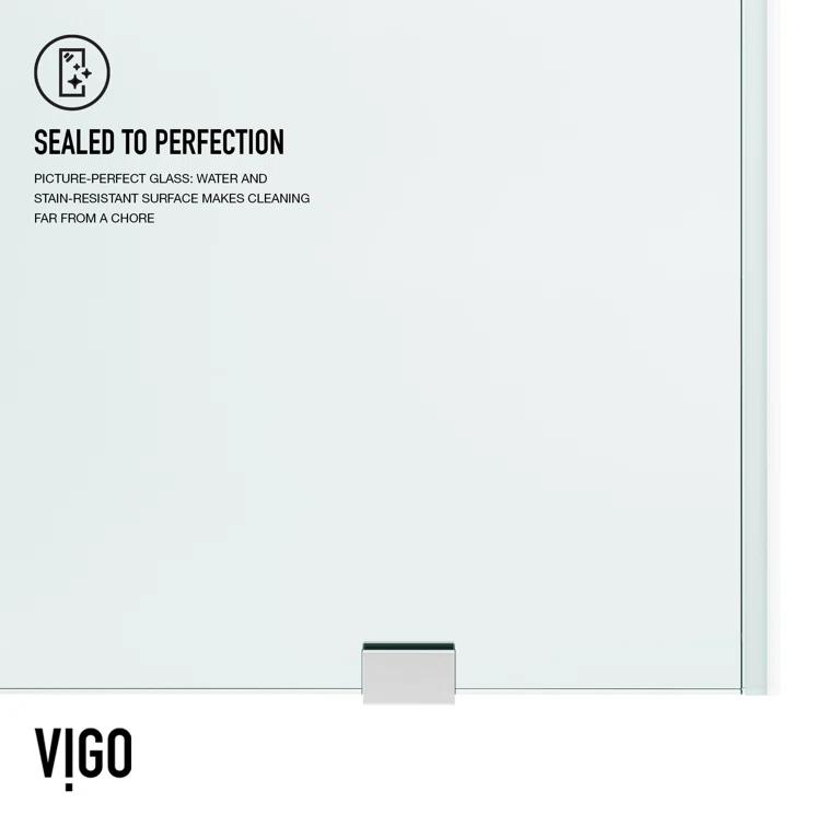 Elan 56-60" W x 74" H Sliding Frameless Shower Door with 3/8" Clear Glass