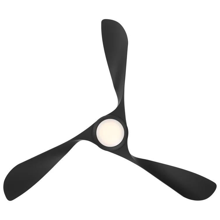 54" Swirl 3 - Blade Outdoor LED Smart Propeller Ceiling Fan with Remote Control and Light Kit Included