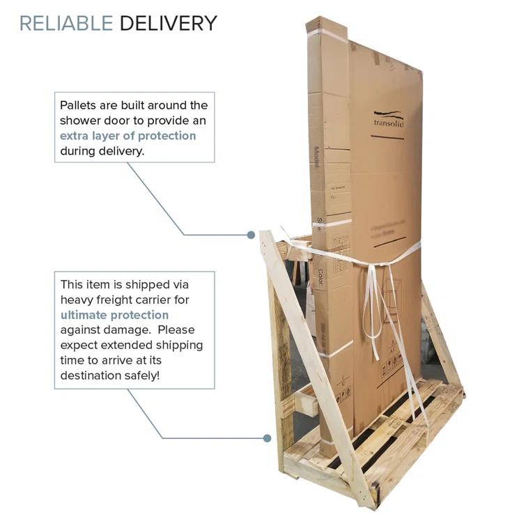 56" W x 70" H Bypass Frameless Shower Door with TruMotion Technology