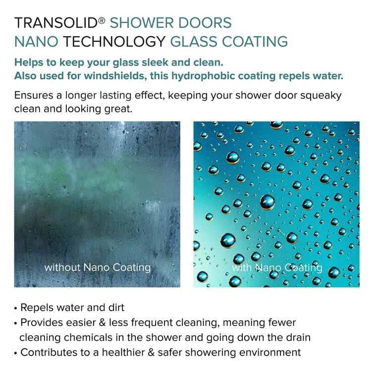 Transolid Elizabeth 38-in W x 76-in H Hinged Shower Door with Clear Glass