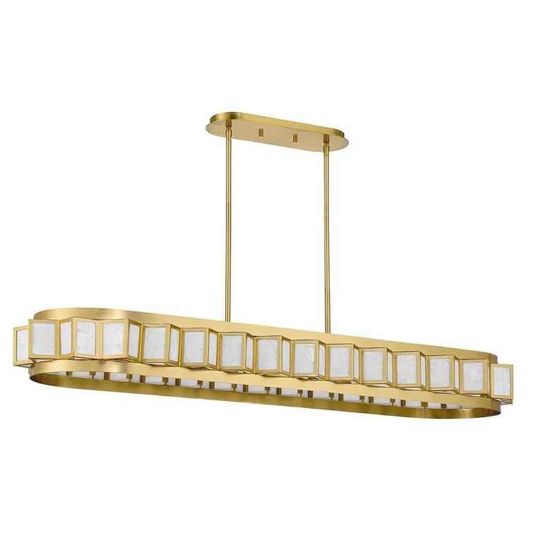 Savoy House Gideon 8-Light Linear Chandelier in Warm Brass